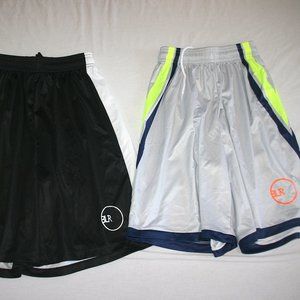 BLR Soccer Shorts 2 Pair Men M Black Gray NEW